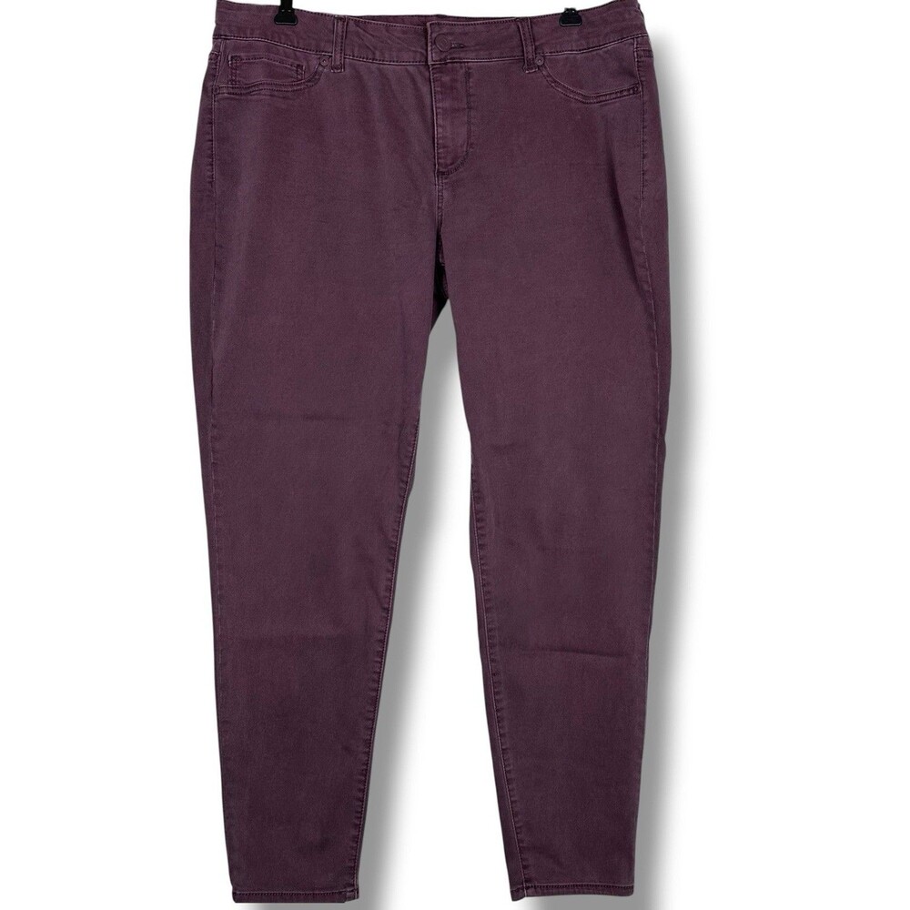 Maurice’s Mid-Rise Jeans Women Sz XL Stretch Skinny Maroon Pants Jeggings